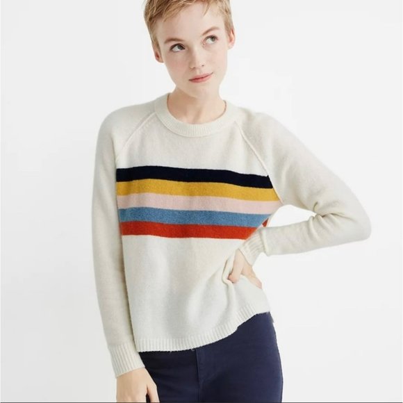 Madewell Sweaters - MADEWELL Placed Stripe AllisterPullover Sweater in Coziest Yarn Sz L